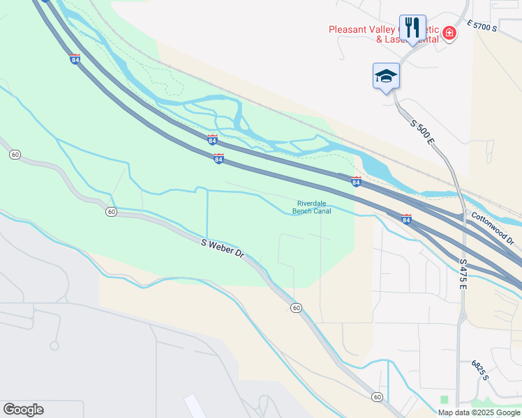 map of restaurants, bars, coffee shops, grocery stores, and more near 6372 South Suzanne Street in South Weber