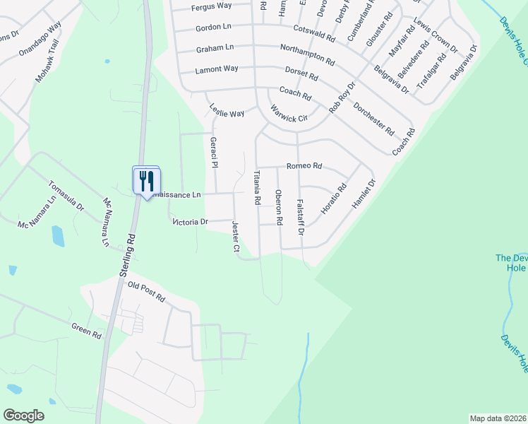 map of restaurants, bars, coffee shops, grocery stores, and more near 1512 John's Way in Tobyhanna