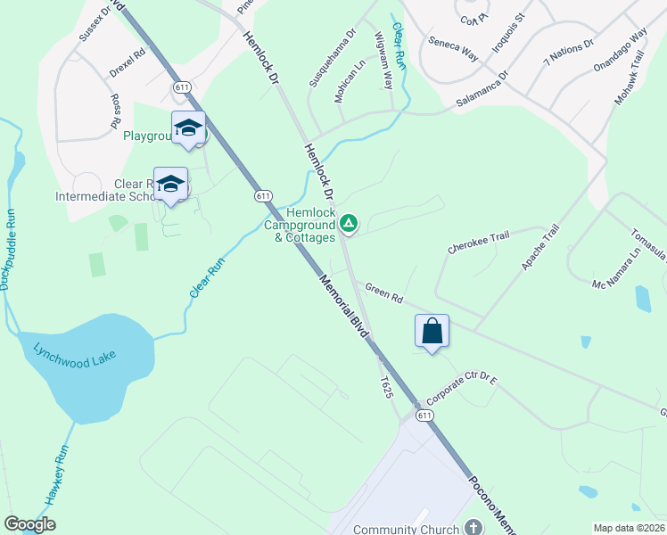 map of restaurants, bars, coffee shops, grocery stores, and more near in Monroe County