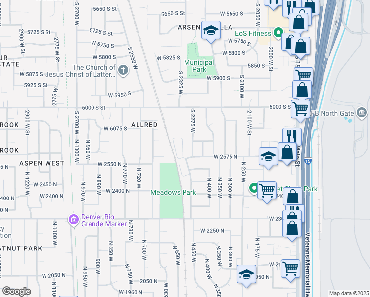 map of restaurants, bars, coffee shops, grocery stores, and more near 2612 525 West in Sunset