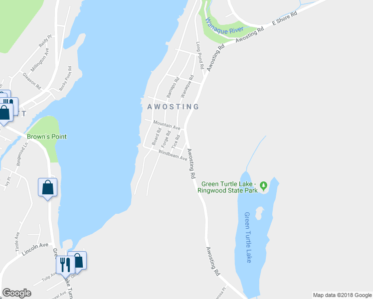 map of restaurants, bars, coffee shops, grocery stores, and more near 9 Shephard Road in West Milford