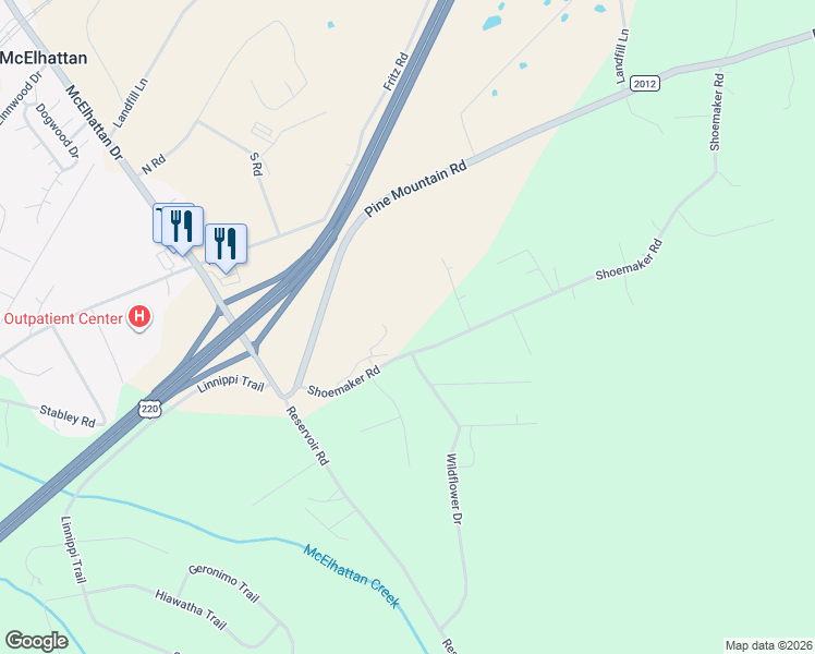 map of restaurants, bars, coffee shops, grocery stores, and more near 118 Pine Mountain Road in Lock Haven