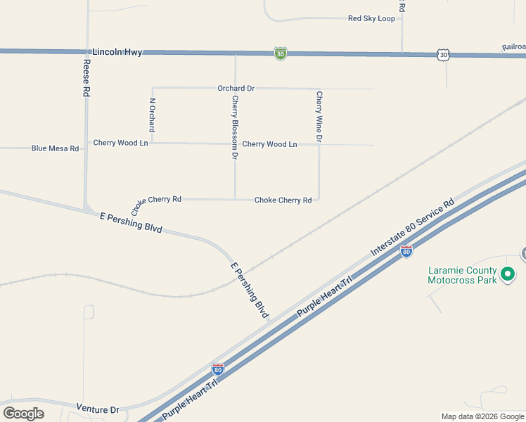 map of restaurants, bars, coffee shops, grocery stores, and more near 10401-10899 Cherry Wine Dr in Cheyenne