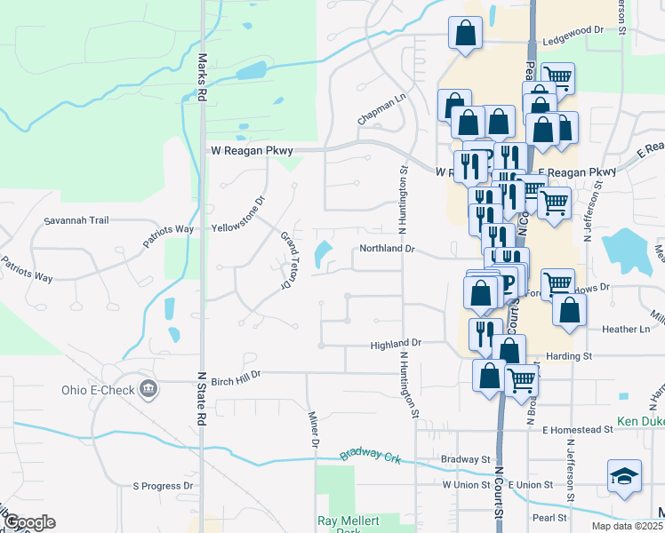 map of restaurants, bars, coffee shops, grocery stores, and more near 933 Westland Drive in Medina
