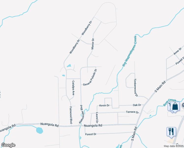 map of restaurants, bars, coffee shops, grocery stores, and more near 13 General Pulaski Street in Mountain Top