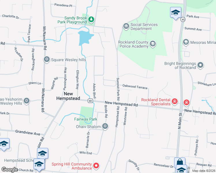 map of restaurants, bars, coffee shops, grocery stores, and more near 29 Summit Park Road in Spring Valley
