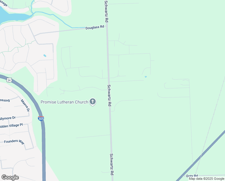 map of restaurants, bars, coffee shops, grocery stores, and more near 7510 Schwartz Road in Fort Wayne