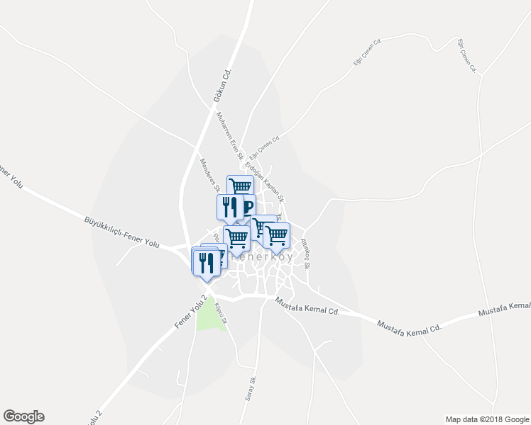 map of restaurants, bars, coffee shops, grocery stores, and more near Değirmen Sokak in Silivri