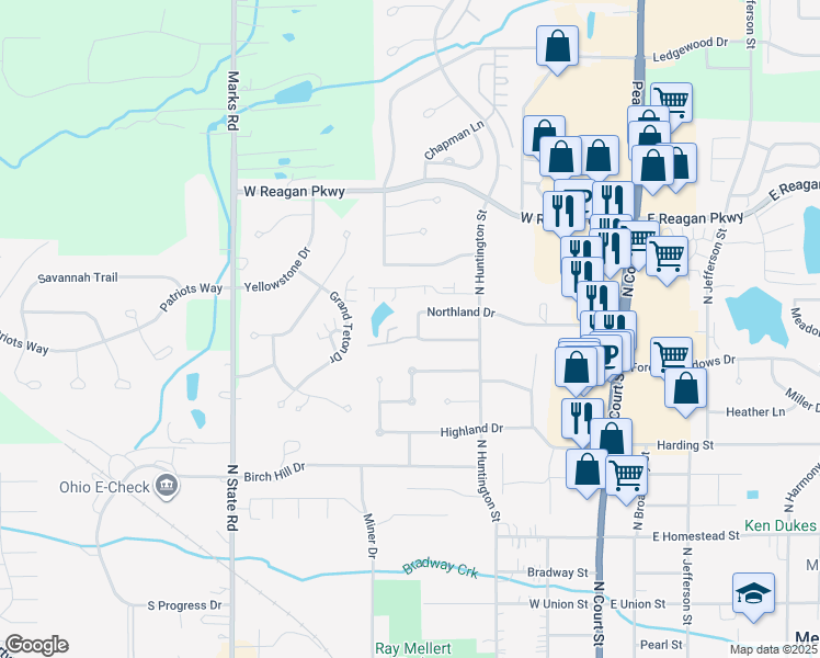map of restaurants, bars, coffee shops, grocery stores, and more near 933 Westland Drive in Medina