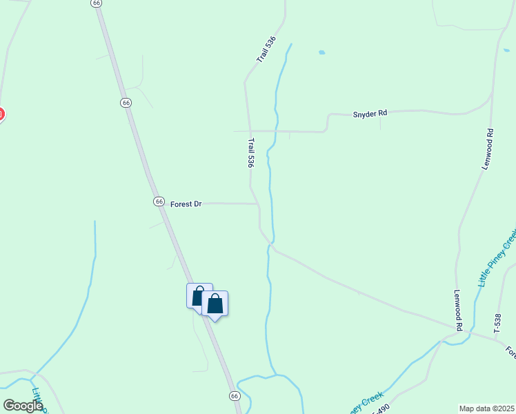 map of restaurants, bars, coffee shops, grocery stores, and more near 98 Forest Drive in Clarion
