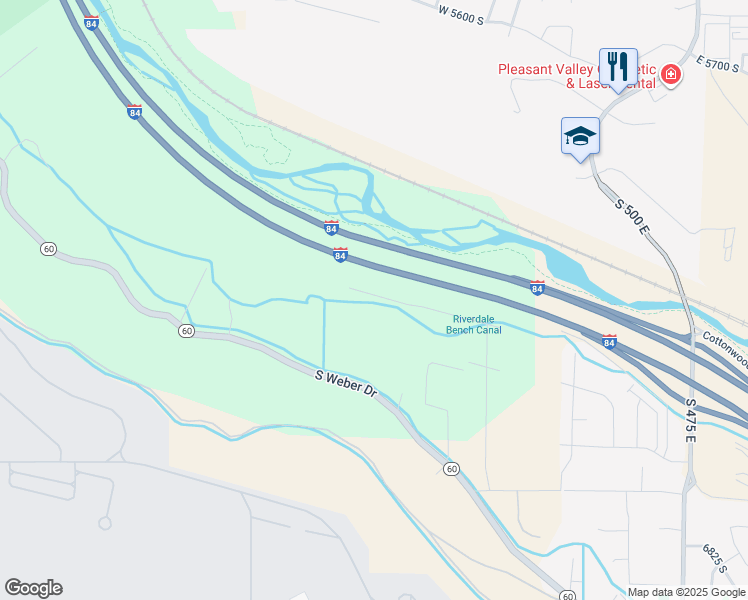map of restaurants, bars, coffee shops, grocery stores, and more near 73 West Harper Way in South Weber