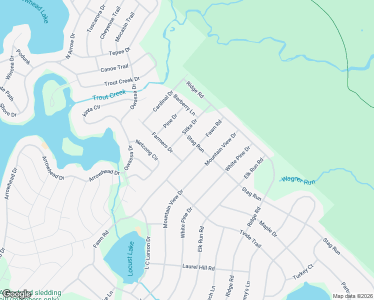 map of restaurants, bars, coffee shops, grocery stores, and more near 50 Lake Shore Circle in Pocono Lake