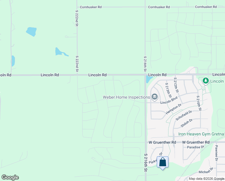 map of restaurants, bars, coffee shops, grocery stores, and more near 10804 South 219th Avenue in Gretna