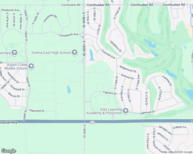 map of restaurants, bars, coffee shops, grocery stores, and more near 17811 Champion Way in Omaha
