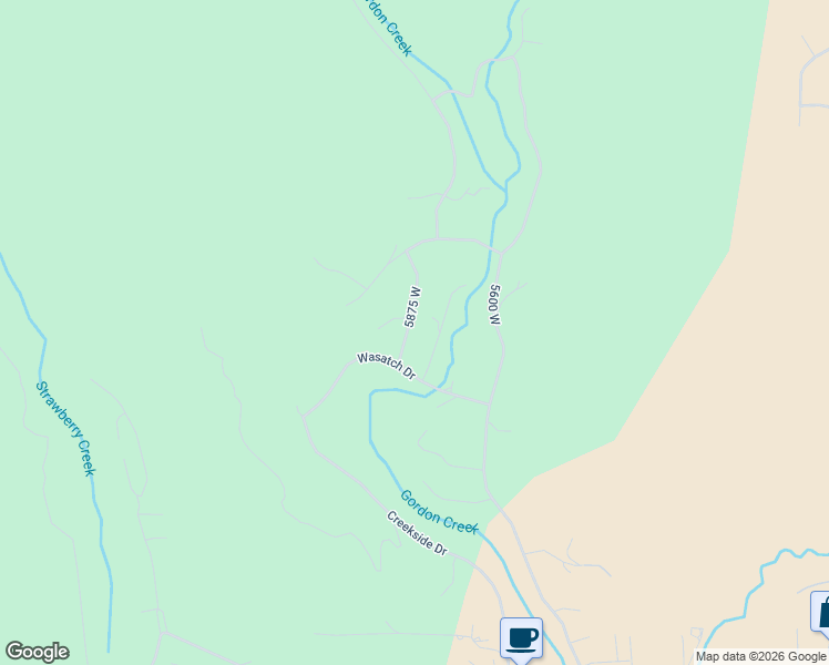 map of restaurants, bars, coffee shops, grocery stores, and more near 6360 5875 West in Morgan