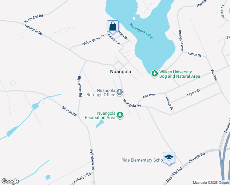 map of restaurants, bars, coffee shops, grocery stores, and more near High Street in Mountain Top