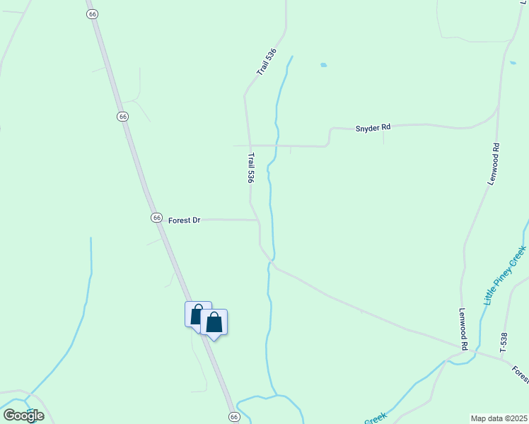 map of restaurants, bars, coffee shops, grocery stores, and more near 98 Forest Drive in Clarion