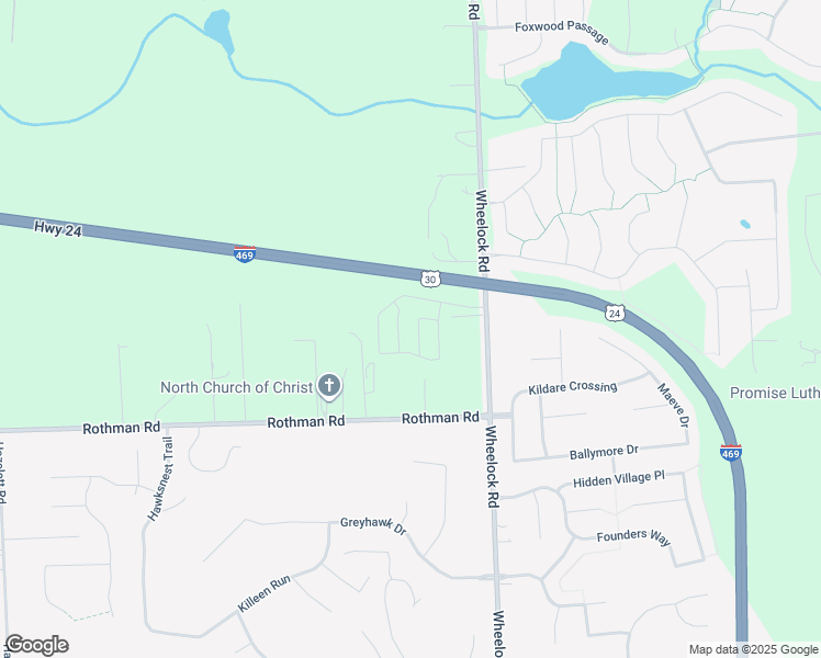 map of restaurants, bars, coffee shops, grocery stores, and more near 7717 Wheelock Road in Fort Wayne