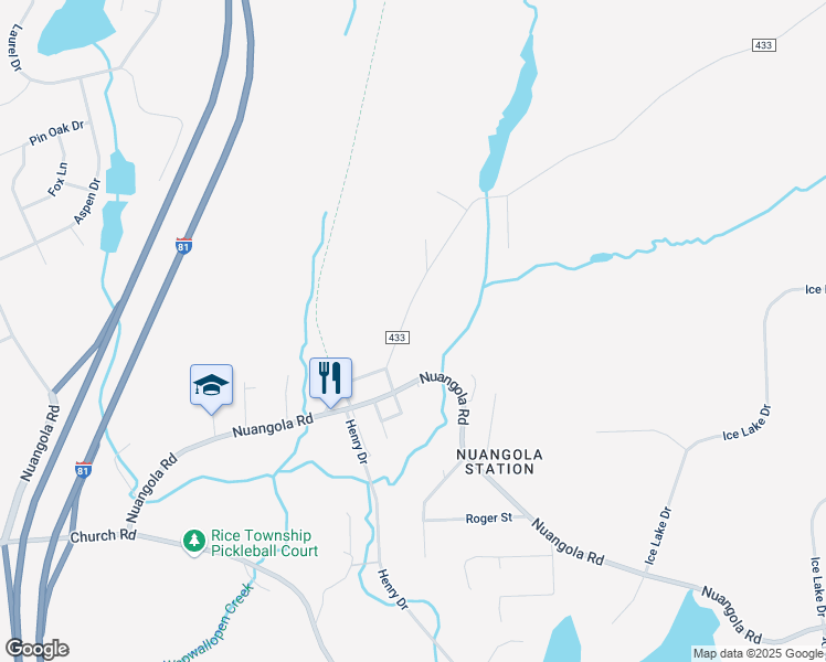 map of restaurants, bars, coffee shops, grocery stores, and more near 135 Heslop Road in Mountain Top