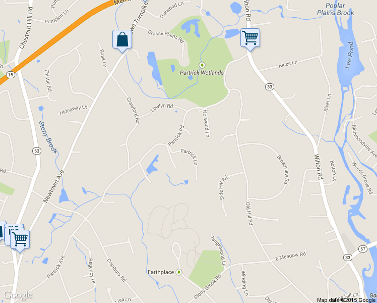 map of restaurants, bars, coffee shops, grocery stores, and more near 9 Partrick Lane in Westport