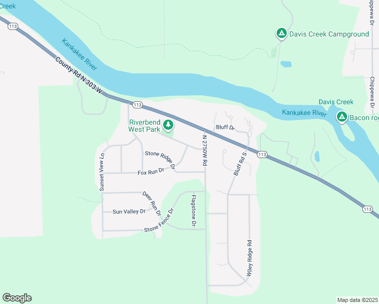 map of restaurants, bars, coffee shops, grocery stores, and more near 2815 Stone Ridge Drive in Kankakee