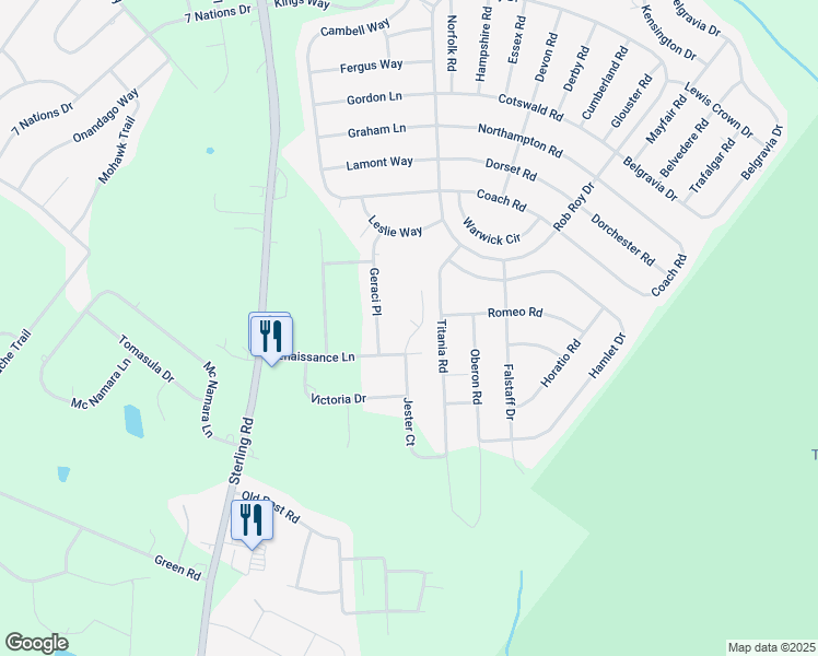 map of restaurants, bars, coffee shops, grocery stores, and more near 2275 Jester Court in Tobyhanna
