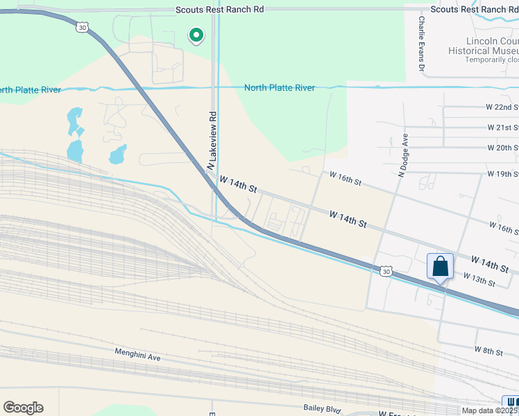 map of restaurants, bars, coffee shops, grocery stores, and more near 3865-3899 West 14th Street in North Platte