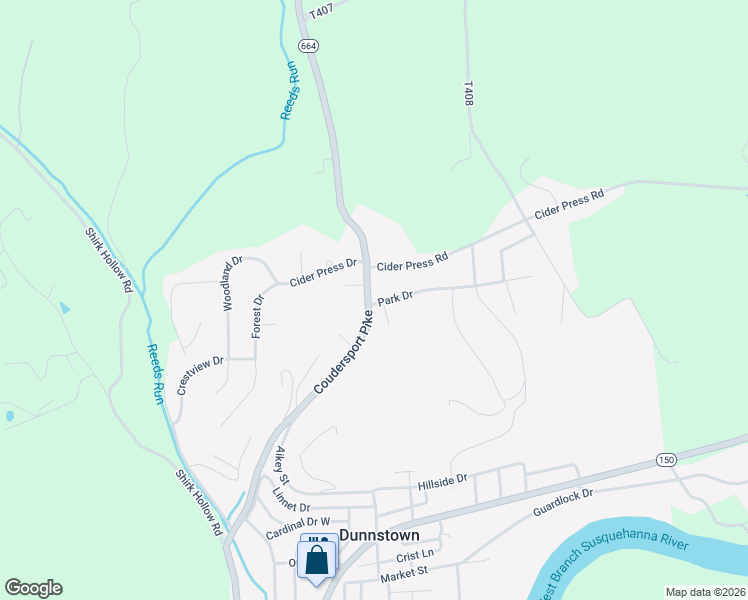 map of restaurants, bars, coffee shops, grocery stores, and more near 61 Cider Press Rd in Lock Haven