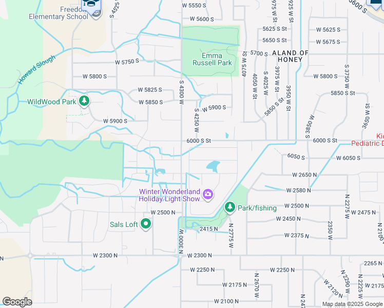 map of restaurants, bars, coffee shops, grocery stores, and more near 6052 South 4275 West in Roy