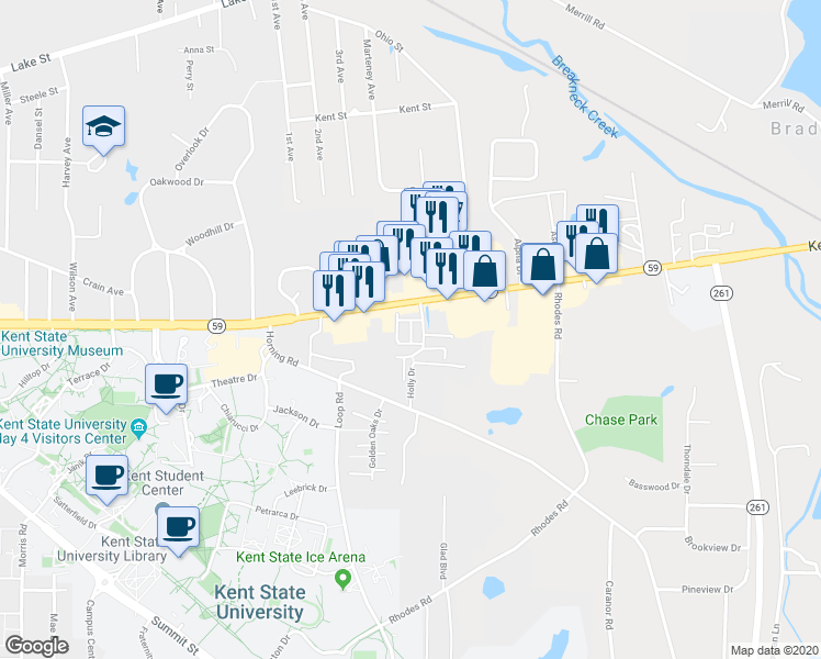 map of restaurants, bars, coffee shops, grocery stores, and more near 1652 Mulberry Court in Kent