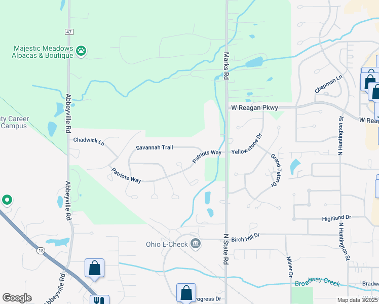 map of restaurants, bars, coffee shops, grocery stores, and more near 731 Savannah Trail in Medina