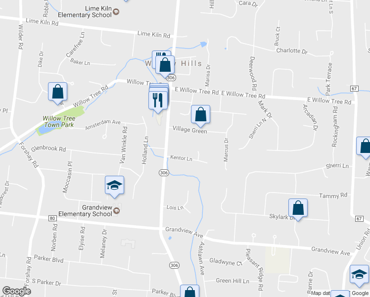 map of restaurants, bars, coffee shops, grocery stores, and more near 428 New York 306 in Monsey