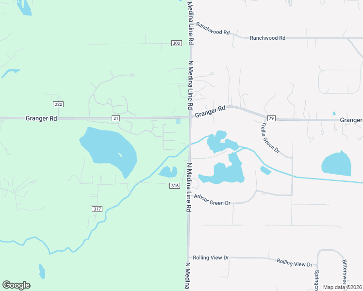 map of restaurants, bars, coffee shops, grocery stores, and more near 660 North Medina Line Road in Medina