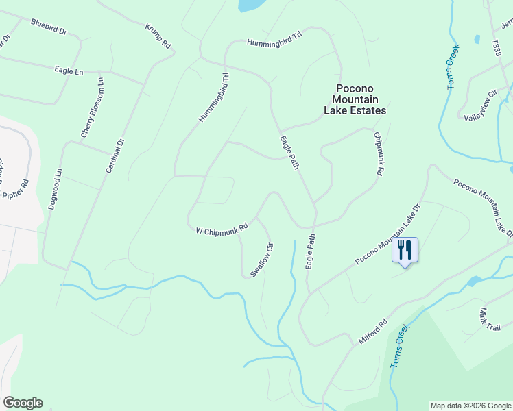 map of restaurants, bars, coffee shops, grocery stores, and more near 127 Pocono Mountain Lake Estate in Bushkill