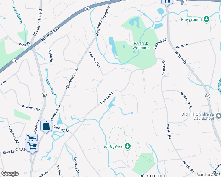 map of restaurants, bars, coffee shops, grocery stores, and more near 64 Partrick Road in Westport