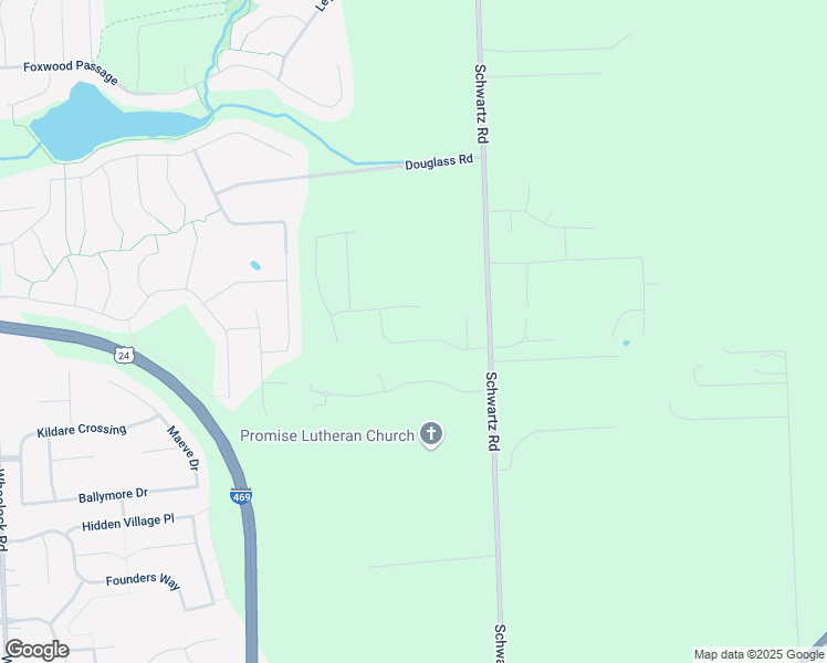 map of restaurants, bars, coffee shops, grocery stores, and more near 10500 Woodfield Place in Fort Wayne