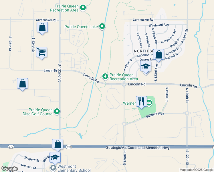 map of restaurants, bars, coffee shops, grocery stores, and more near 12654 Grant Court in Omaha