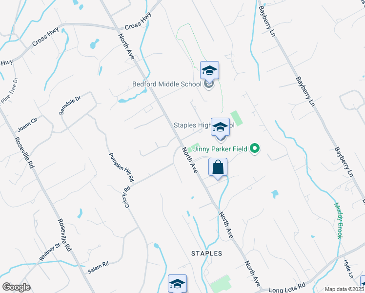 map of restaurants, bars, coffee shops, grocery stores, and more near 5 Terhune Drive in Westport