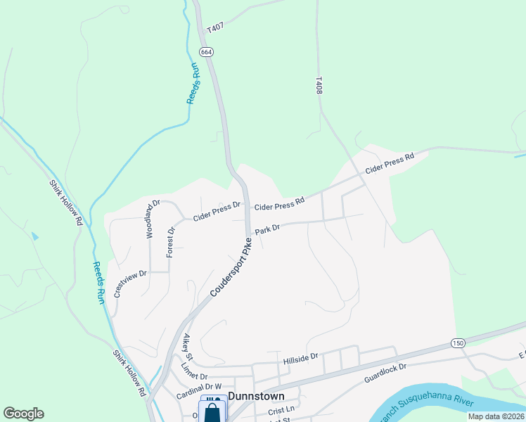 map of restaurants, bars, coffee shops, grocery stores, and more near 61 Cider Press Road in Lock Haven