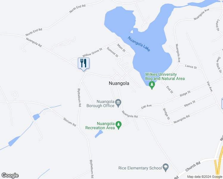 map of restaurants, bars, coffee shops, grocery stores, and more near High Street in Mountain Top