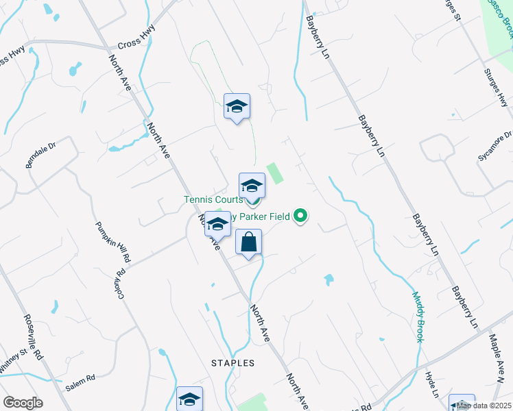 map of restaurants, bars, coffee shops, grocery stores, and more near 99 Willow Walk Road in Westport