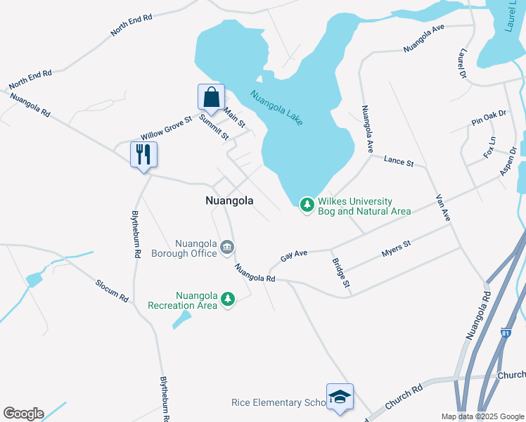 map of restaurants, bars, coffee shops, grocery stores, and more near 11 Raeder Avenue in Mountain Top