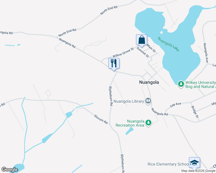 map of restaurants, bars, coffee shops, grocery stores, and more near 40-50 State Route 3008 in Nuangola