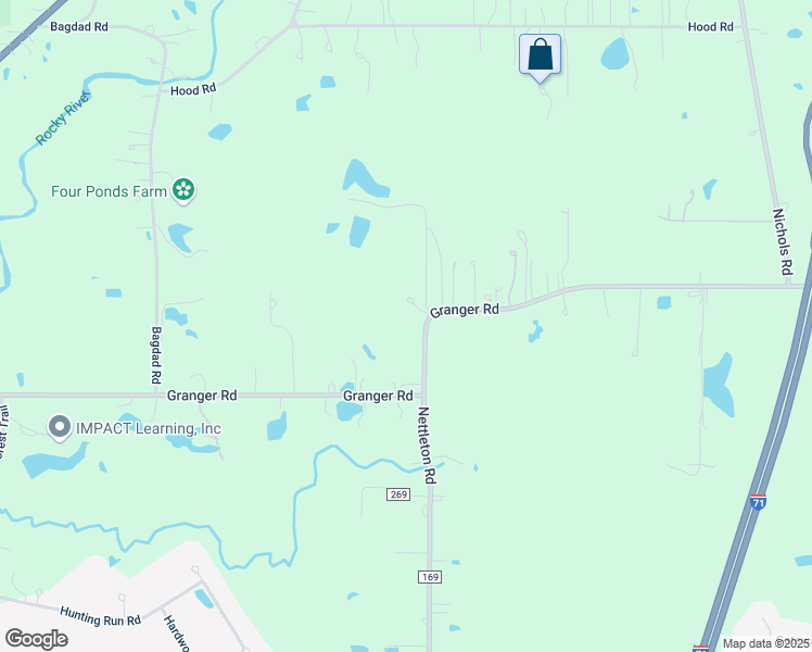 map of restaurants, bars, coffee shops, grocery stores, and more near 4450 Nettleton Road in Medina