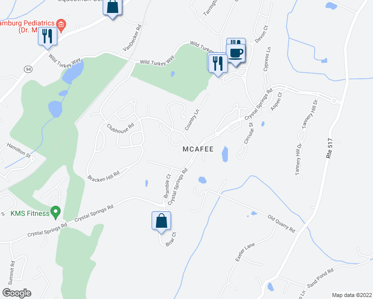 map of restaurants, bars, coffee shops, grocery stores, and more near 4 White Oak Court in Hamburg