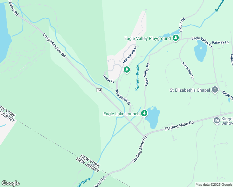map of restaurants, bars, coffee shops, grocery stores, and more near 79 Woodlands Drive in Tuxedo Park
