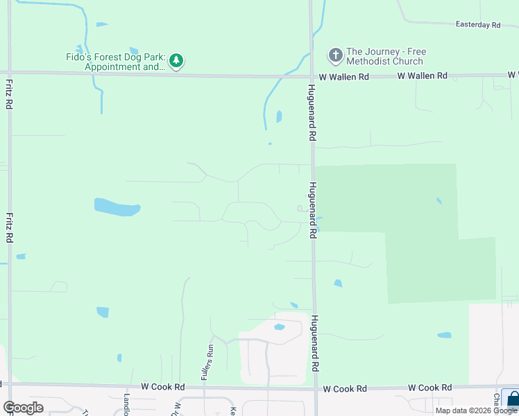 map of restaurants, bars, coffee shops, grocery stores, and more near 8215-8307 Huguenard Road in Fort Wayne