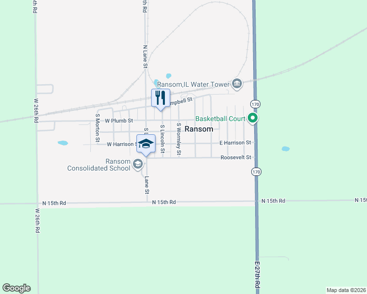 map of restaurants, bars, coffee shops, grocery stores, and more near 206 South Wormley Street in Ransom