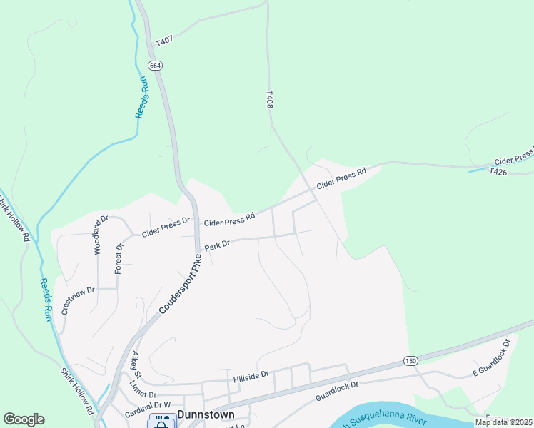 map of restaurants, bars, coffee shops, grocery stores, and more near 75 Cider Press Road in Lock Haven