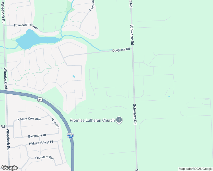 map of restaurants, bars, coffee shops, grocery stores, and more near 7601 Schwartz Road in Fort Wayne